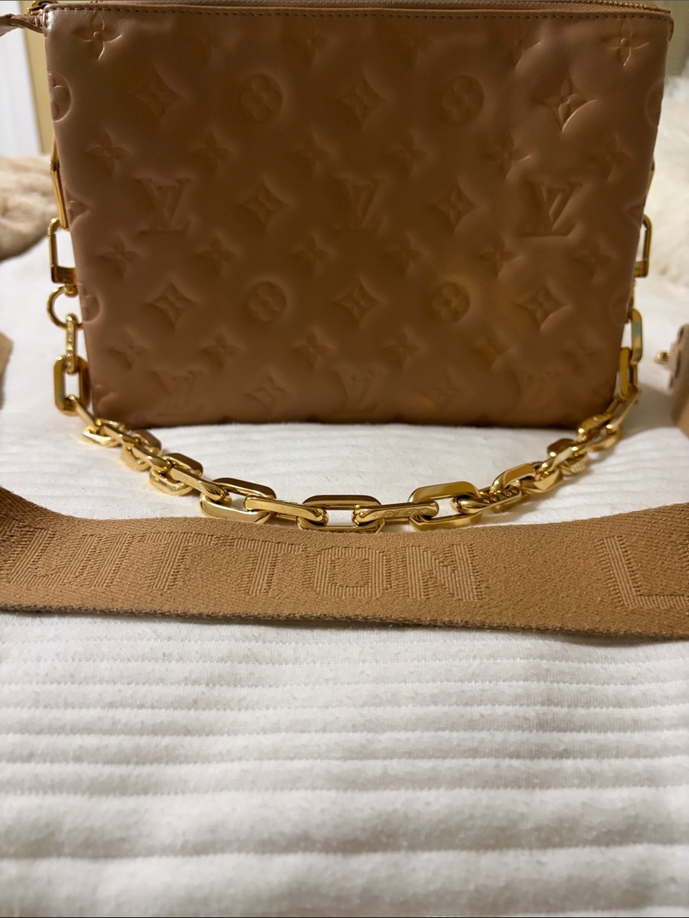 Louis Vuitton Coussin PM Quilted Monogram Crossbody in Beige